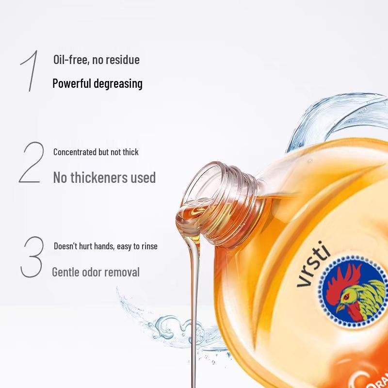 Large Rooster Dish Soap with Natural Plant Ingredients - Fresh Orange Scent, Concentrated Formula