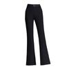 Women's Black Micro-Flare High-Waisted Elastic Pants, Slim Fit, Plus Size, Casual Spring/Autumn 2025.