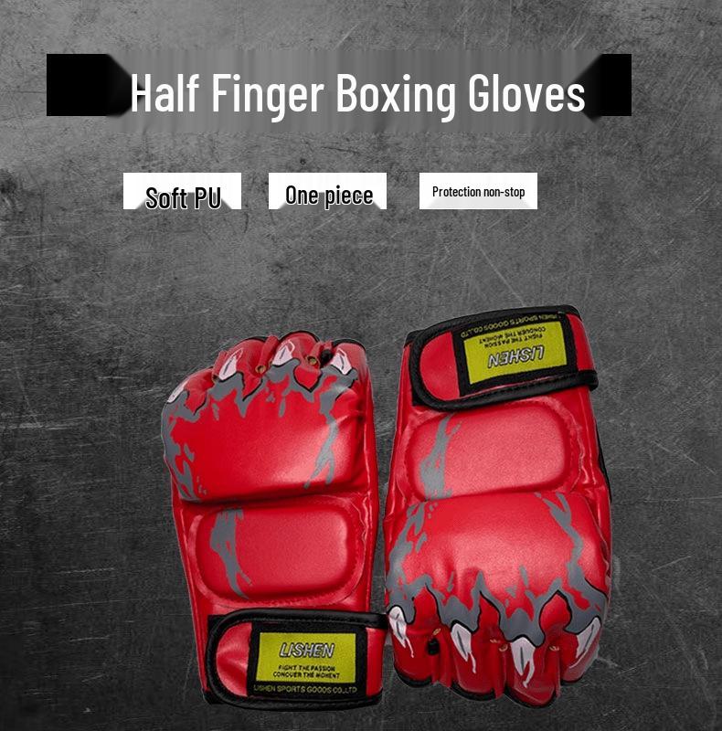 Guantoni da Boxe Muay Thai & Sanda con Dita Separate per Allenamento Fitness