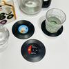 Retro Vinyl Record Coasters Set Anti-Skid Drink Coasters for Music Lovers Vintage Style Table Mats for Home Bar Kitchen Office