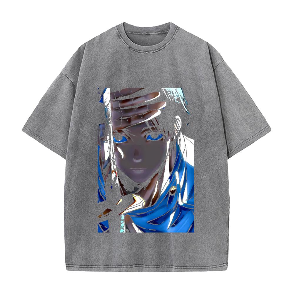 Okkotsu Yuta Print T-Shirt Jujutsu Kaisen Anime Kleidung Herren Damen Baumwoll-T-Shirts Vintage Washed Tee Harajuku Oversized T-Shirt