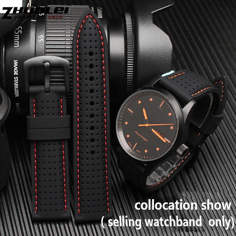Neues atmungsaktives Silikon-Sportarmband für hua-wei Sam-sung Armband 20mm 22mm Gummiband für Mido- T-issot O-mega Zubehör