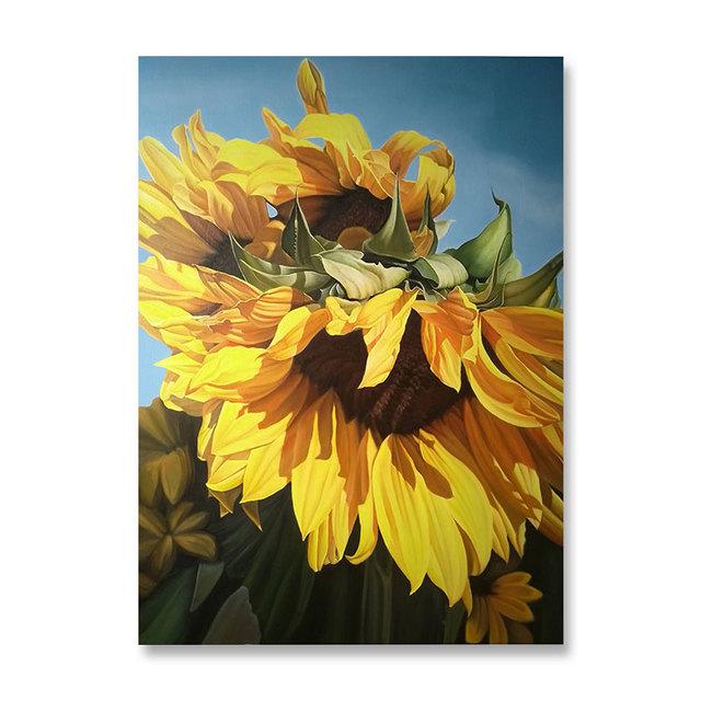 Abstract Canvas Painting Flower Oil Painting Wall Art Pictures Sunflower Posters for Living Room Cuadros Home Decor Unframed