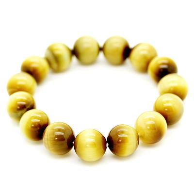 Ishiki Goldener Tigerauge 14mm Edelsteinarmband Geld Glück Karriere Reichtum Glück Kraftstein Natürlicher Kristall Gebetsperle Quad Elastisches Band 17cm Japan