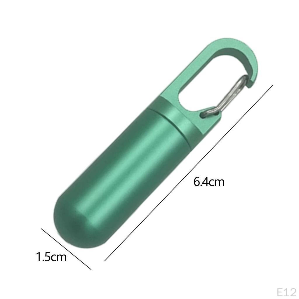 Keychain Pill Holder Metal Portable Case Container for Office Purse Outdoor