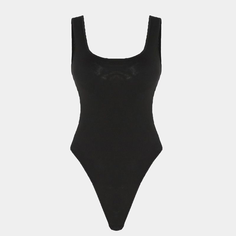 

Summer Vest Jumpsuit with Chest Pad Sexy Sexy Big Backless Tight Dancing Sports Vest Tops Women Black M