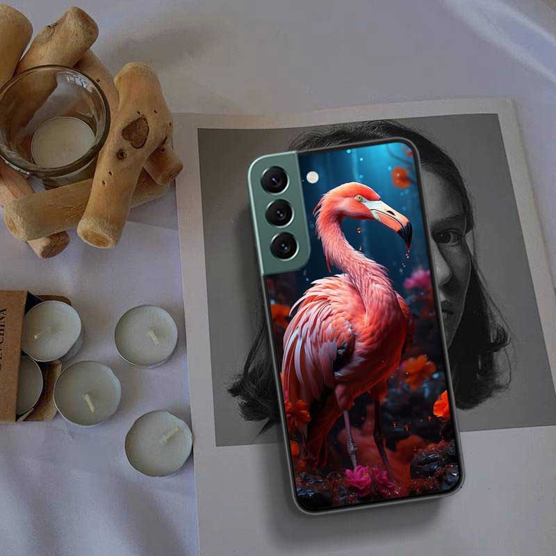 Flamingo Portrait Phone Case For Samsung Galaxy S22 S25 Ultra S21 S10 Plus S26 Edge S20 S23 S24 FE Cover Silicone Soft TPU C