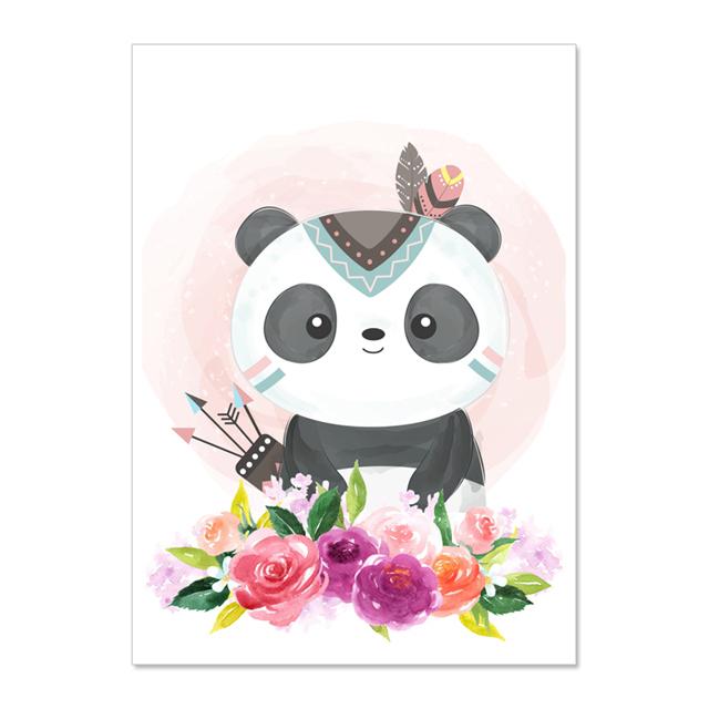 Cartoon Cute Animal Nursery Wall Art Canvas Painting Posters And Prints Wall Pictures Baby Kids Room Décor No Frame