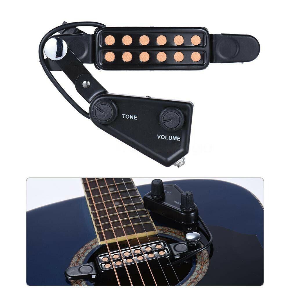 Adjustable Volume Acoustic Guitar Pickup Tone Knobs Soundhole Pickup Guitar Amplifier  Stage Use