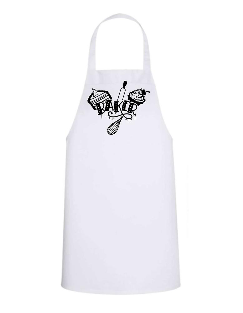 Baker - White Apron with Black design Great Gift Unisex T-Shirt XL