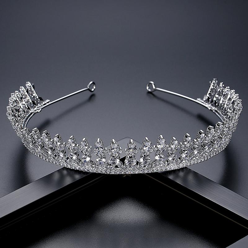 LUOTEEMI Wedding Tiara Comb Jewelry Crown Zircon Flower Girl Luxury Woman Elegant Bridal Hair Accessories