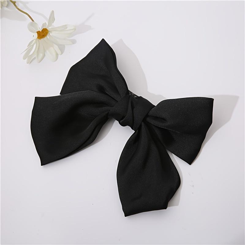 1/4pcs Big Hair Bow Clips French Style Solid Color Silk Ribbon Bow Hair Clip Barrette Hair Accessories For Women Girls