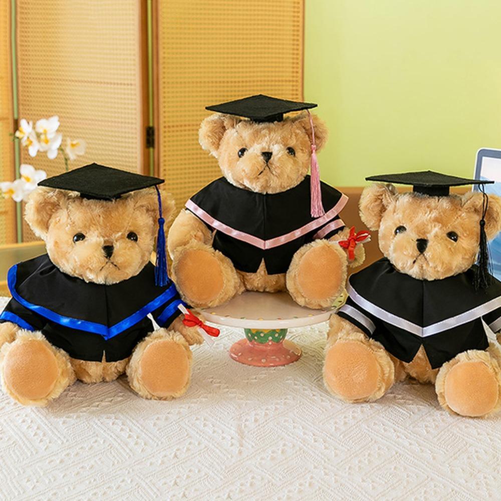 Academic Dress Bachelor Bear Plush Toy Bachelor Hat Bear Animal Doll  Party Favors