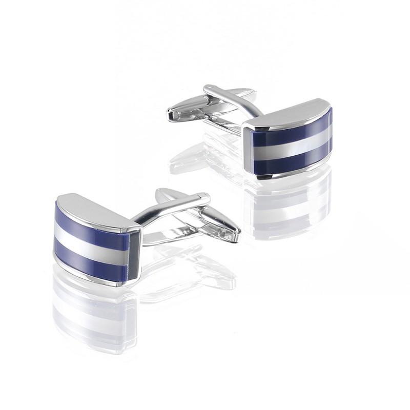 High Quality Blue Zircon Mother Of Pearl Copper Metal Cufflinks Men s French Pure Natural синий