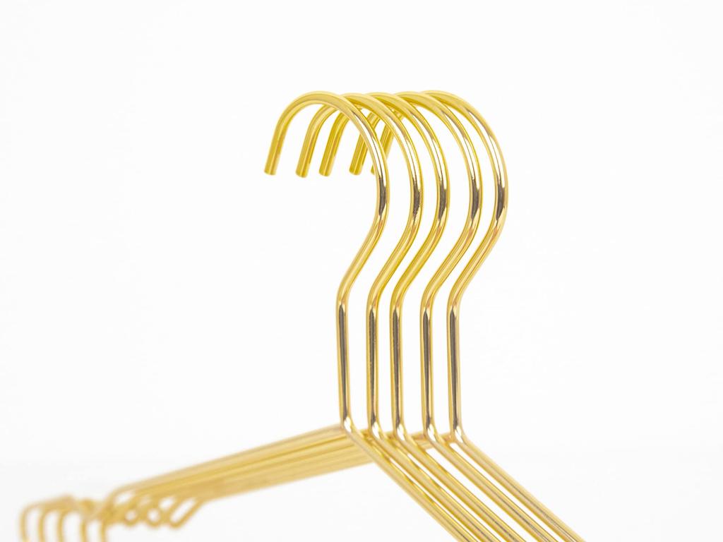 Amber Home Steel Set of Elegant Metal Clothes Suitable for 43cm Wire Hangers, 20, Gold, Hangers, Suits, T-shirts, Jackets, Coats, Dresses, Etc.