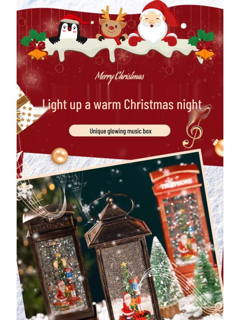 Christmas Carousel Musical Snow Globe: Old Man & Girl Birthday Gift for Children