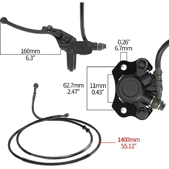Motorcycle Rear Hydraulic Disc Brake Master Cylinder Caliper Assembly Brake Pump For 50 - 125CC ATV Quad Off-road Dirt Bike