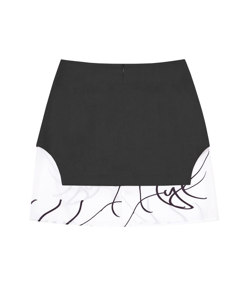 Hye Young Kim Satin Tunic Skirt-Black