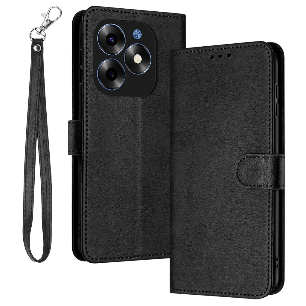 Shockproof Case for itel S23+ PU Leather Phone Cover with Strap