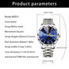 New Gold Business Leather Casual Diamond Clock Men Luxury Watch Automatic Watches Mens Fashion Quartz Wristwatches Orologi Uomo