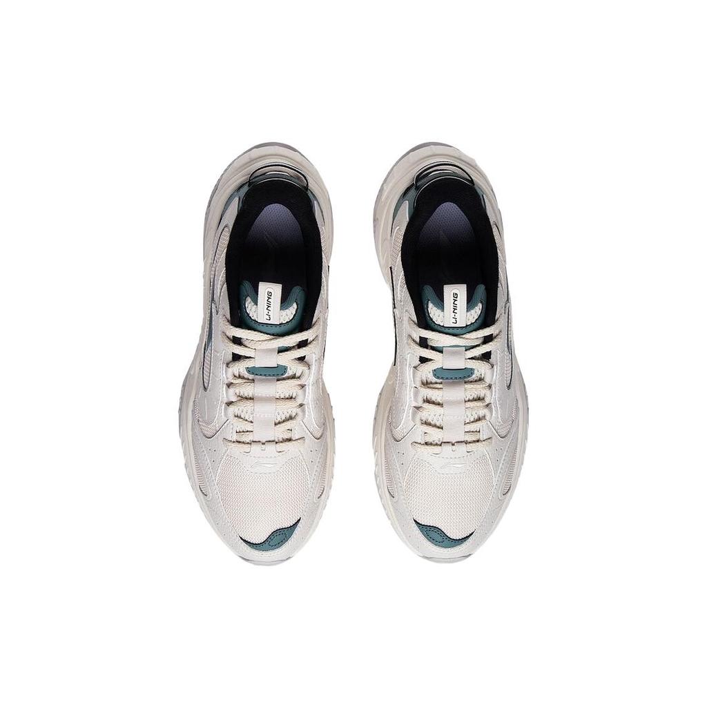 New LiNing Star Wind Anti Slip Wear Resistant Low Top Sports Casual Shoes Men's White Gray Green AGCT149-3