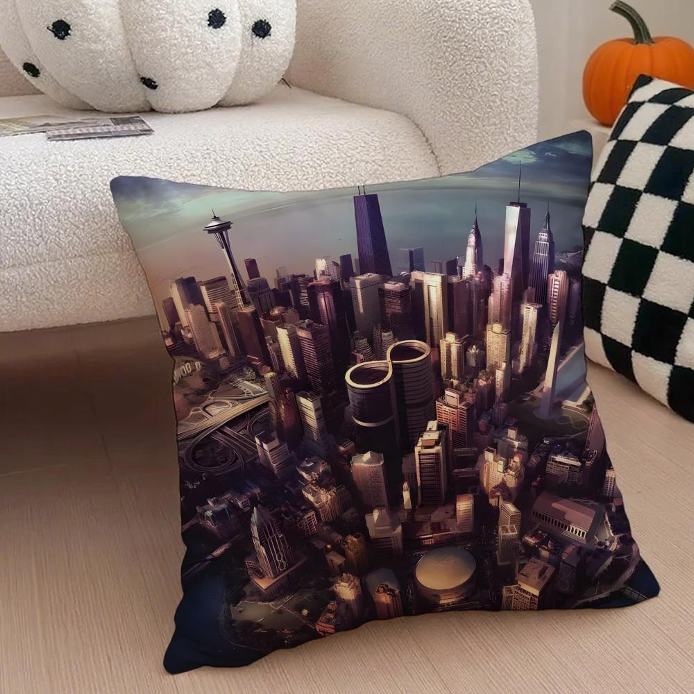 Classic Band F-Foo F-Fighters Cushion Cover Throw Pillow Cover Hidden Button Durable Polyester Chair Cushion
