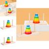Wooden Large Rainbow Tower Stacking Toy For Kids Educational Brain Teaser Gift