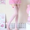 In-Stock Pink Over-the-Knee Women's Socks, Summer Thin Style with Bow, JK Ballet Style White Stockings