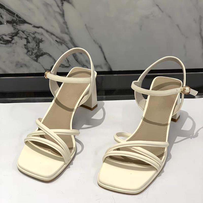 Fashion 2025 NEW Women's Simple and Fashionable High-quality Sandals Summer High Heels Luxury Designer Shoes Heel Elegant Casual