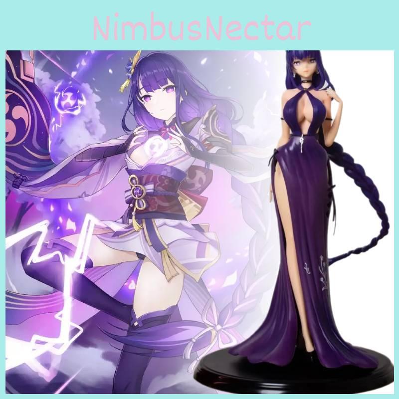 Raiden Genshin Impact Shogun Figurine Dress Game Cartoon Model Toys Fans Gifts