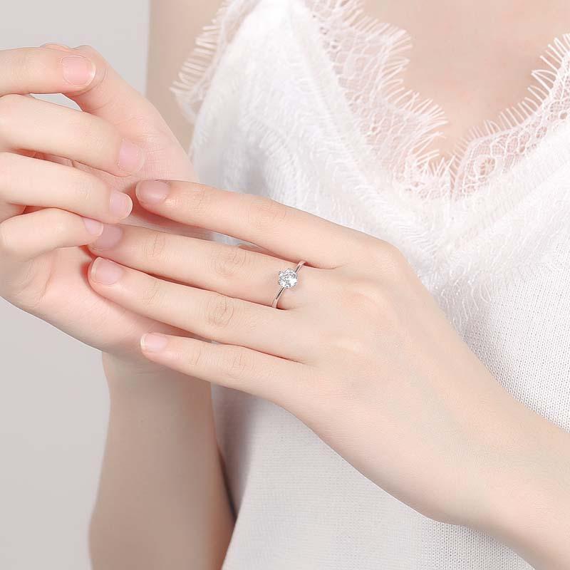 925 Sterling Silver Ring Hot AAA Zircon Adjustable Size Engagement Rings for Women Wedding Ring Party Fashion Nice Jewelry Gift