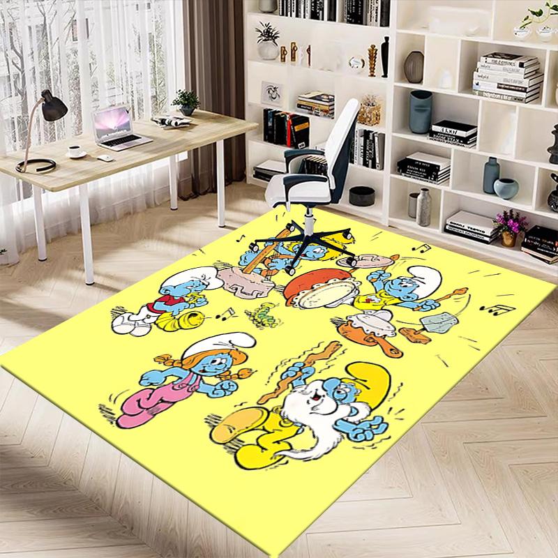 1pc Smurf Band Performance Carpet for Playroom Bedroom Living Room Sofa Home Decor,kids Game Area Rug Non-slip Floor Mat Y72399