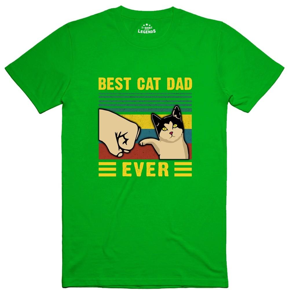 Best Cat Dad Funny Unisexs T Shirt Regular Fit Cotton Tee