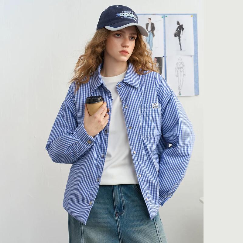 Women's Plaid Fleece-Lined Padded Shirt Jacket