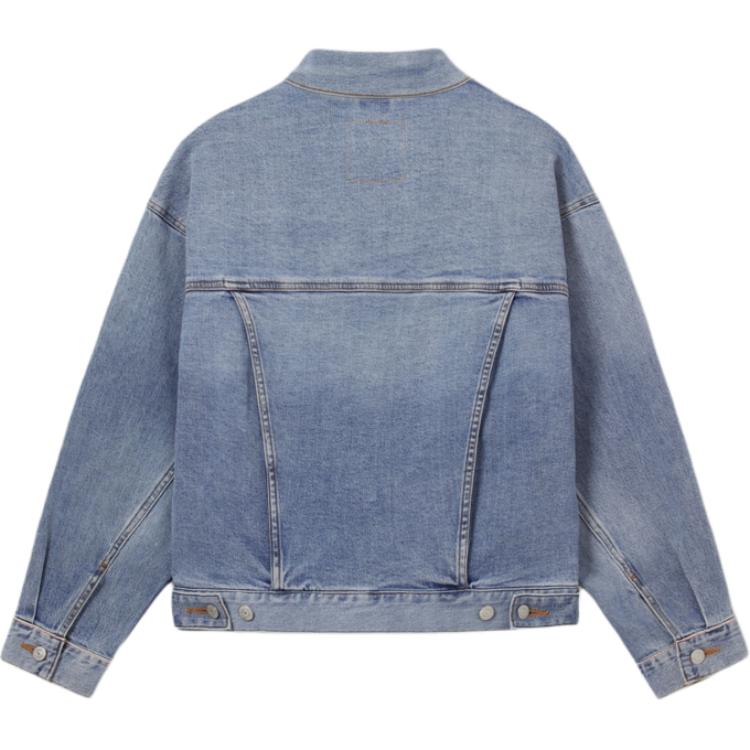 Levis Loose Casual Comfortable Simple Lapel Long Sleeve Denim Jacket Women jackets Light-Blue A1743-0144
