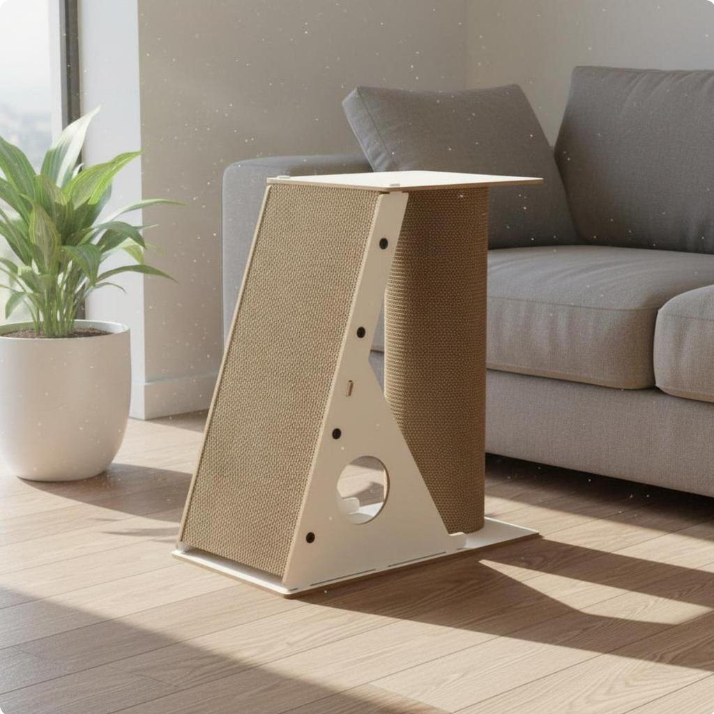 Feline Scratching Post with Ramp Multifunctional Versatile Design