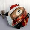 1pc Christmas Bear Plaid Scarf with Santa Hat, Auto Open Close Umbrella, Portable Tri-Fold Design, 8-Bone Iron Frame Outdoor Umbrella, Festive Gift fo
