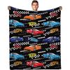 WZOMT Race Car Blanket for Kids Boys, Funny Red and Blue Sportcar Speed Racer Throw Blankets, Cool Car Lovers Gifts for Men Boys, Soft Cozy Fleece