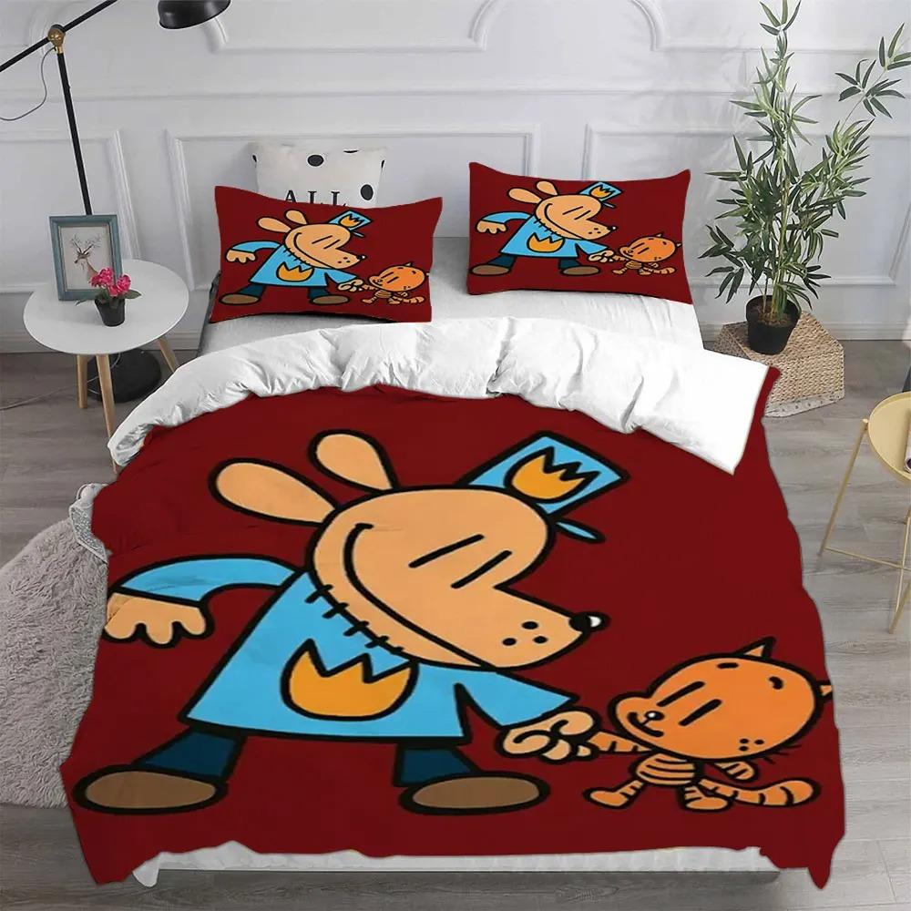 3D printed cartoon dog man bedding set Children and adults quilt cover duvet pillowcase setsbedroom decoration Twin Queen King