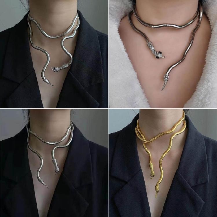Fashion Bendable Snake Necklace Bracelet Jewelry Multilayer Metal Snake Necklace