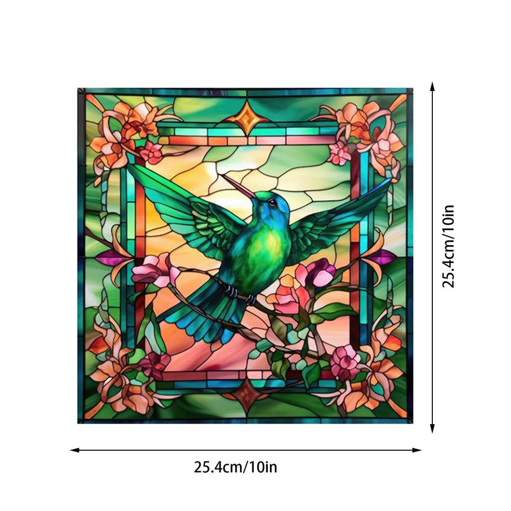 Hummingbird Window Decals Non-Adhesive Warning Sticker Double-Sided Design Decoration Tool For Home School Dormitory And Hotel