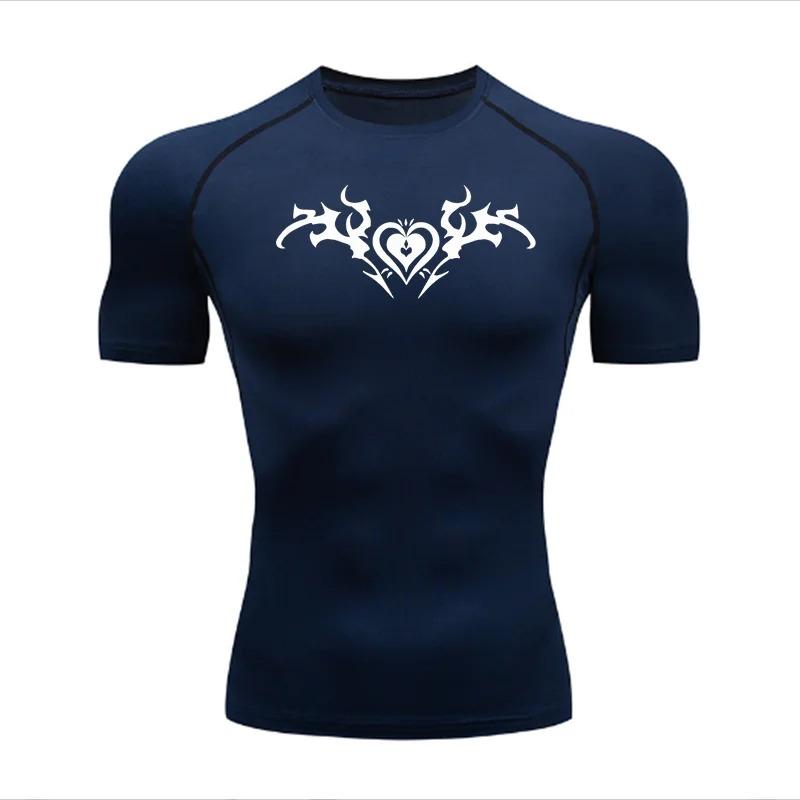 Fashionable and Minimalist for Men Running Tight Fitting Sportswear Short Sleeved Quick Drying Gym Sports Fitness Casual Comfortable High-Elasticity