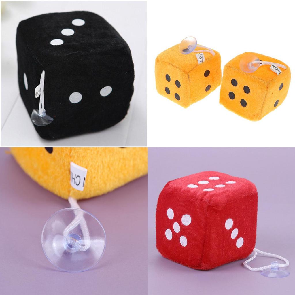 Plush Dice Party Pendant Soft Fluffy Car Decoration