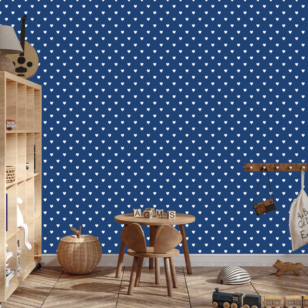 Heart Wallpaper Blue, Light Gray and Azure 50x1000