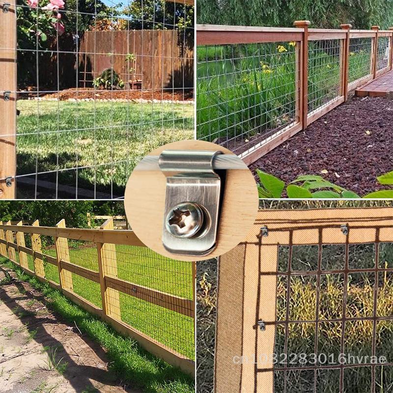 100 Pcs Agricultural Fence Clips with Mounting Screws ,Livestock Fence Fastener Clips for Securing Wire Mesh to Fence Posts