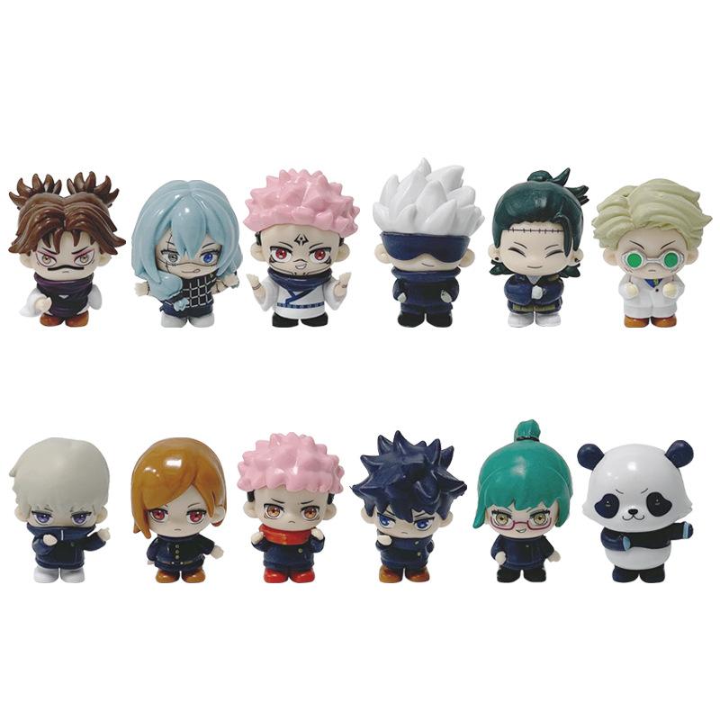 6pcs/set Anime Jujutsu Kaisen Cute Characters Model Toys 7cm