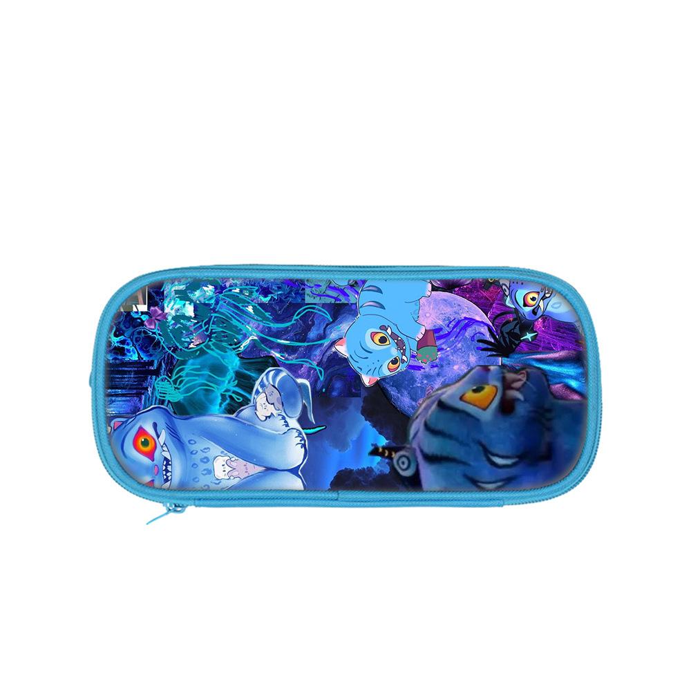 Student Blue Double-layer Pencil Case Kpop Witch Hunting Girl Group Student Storage Stationery Bag Pencil Bag