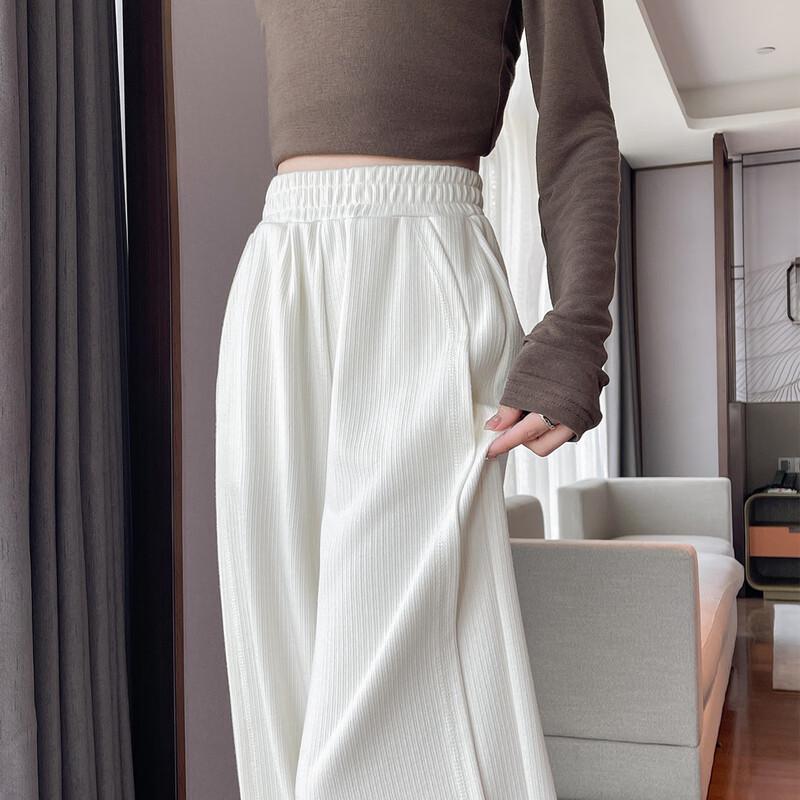 TonLion 2024 Women's High-Waist Knit Wide-Leg Pants