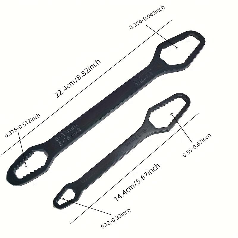 2PCS Adjustable Torx Wrench Set Large Small Self Tightening Double Ended 3-17mm 8-24mm for Auto Repair Home DIY Tools