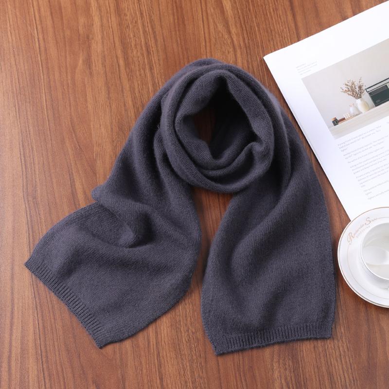 100% Pure Wool Solid Color Knitt Scarf Winter Women'Sthermal Neck Wrap Casual Thick Neckerchief Wraps Soft Warm Dressing Up